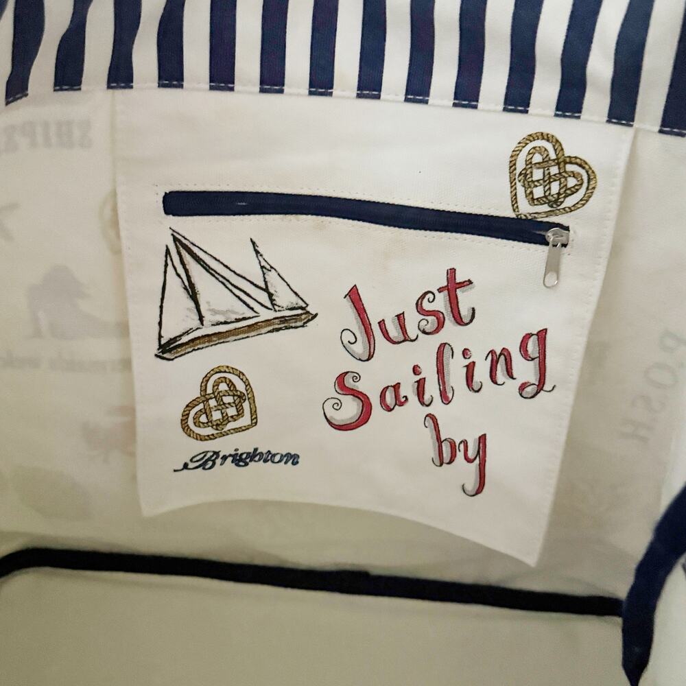 BRIGHTON | "Sail into summer" Nautical Anchor Sailing Rope Tote Beach Bag | XL - Picture 8 of 9